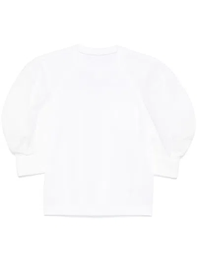 Sacai Puff-sleeve T-shirt In White