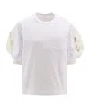 Sacai Nylon Twill X Cotton Jersey T-shirt In White