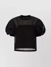 Sacai Puff Sleeves Polyester Blend Top