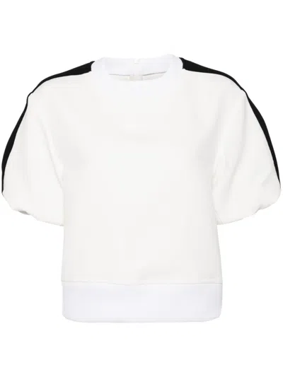 Sacai Puff-sleeves Short-sleeves T-shirt In White