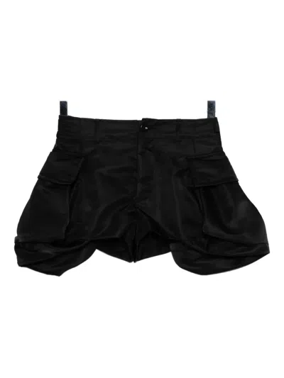 Sacai Puffball-hem Shorts In Black
