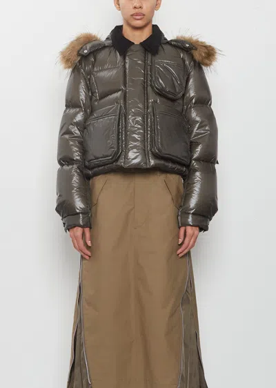 Sacai Puffer Blouson In Gray