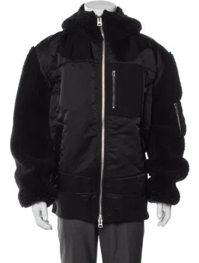 Pre-owned Sacai Puffer Coat In Black