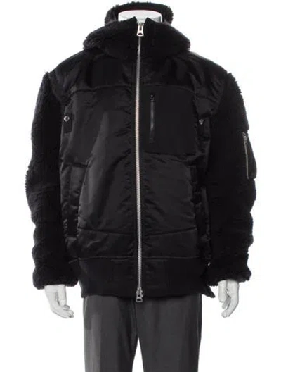 Pre-owned Sacai Puffer Coat In Black