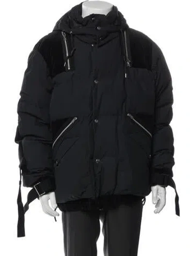 Pre-owned Sacai Puffer Coat In Blue