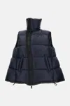 Sacai Asymmetric Zipper Puffer Vest In Blue