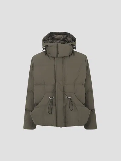 Sacai Puffer Jacket In Green