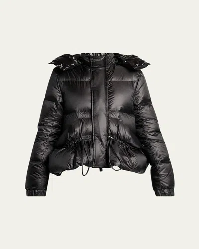 Sacai Puffer Jacket With Detachable Hood In Black