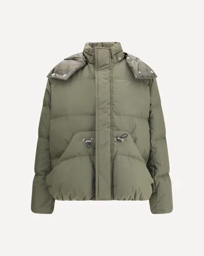 Sacai Puffer Jacket With Removable Hood In Green