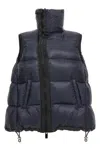 Sacai Asymmetric Zipper Puffer Vest In Blue