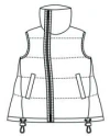 Sacai Nylon Turtleneck Down Vest In Blue