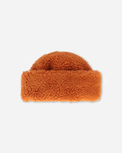 Sacai Puffy Boa Beanie In Orange