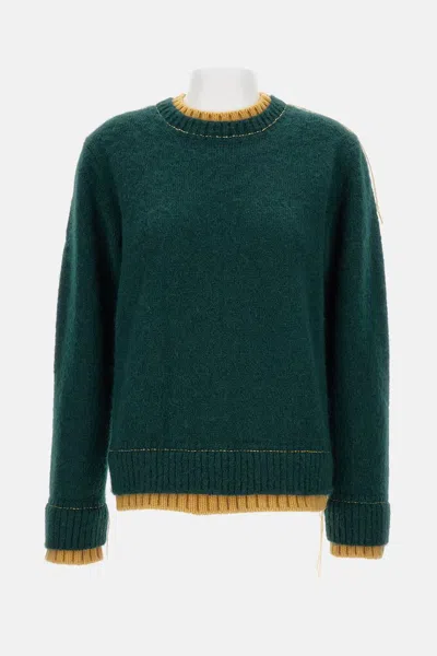 Sacai Contrasted Jumper In Green