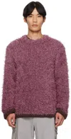 Sacai Round Neck Long-sleeved Sweater In Purple