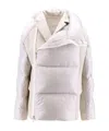 Sacai Padded Nylon Jacket With Wool Inserts In White