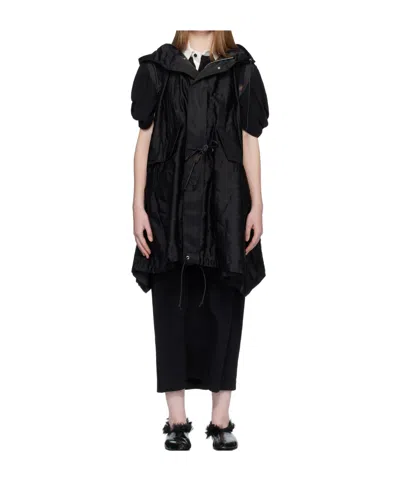 Sacai Quilted Hooded Vest In Blue