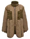 Sacai Padded And Quilted Jacket With Nylon Inserts