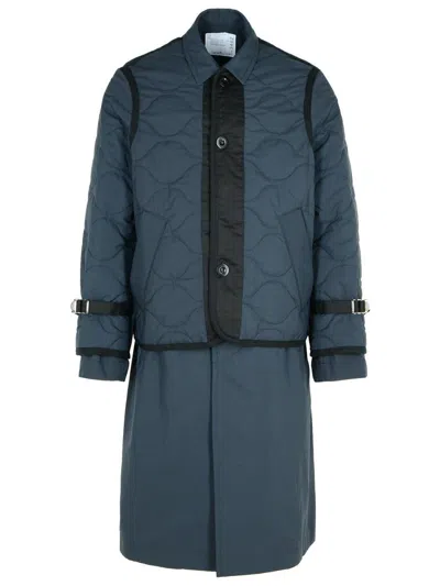 Sacai 'quilted' Navy Polyester Parka