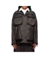 Sacai Quilted Nylon Ripstop Twill Coat In Black