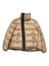 Sacai Asymmetrical Zip Down Jacket In Brown