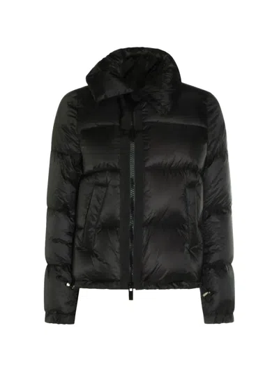 Sacai Quilted Puffer Coat In Black