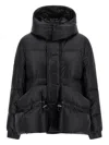 Sacai Black Nylon Down Jacket With Drawstring In Black