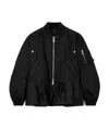 Sacai Polyester Nylon Blend Coat In Black