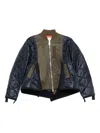 Sacai Quilted Zip-up Bomber Jacket In Blue