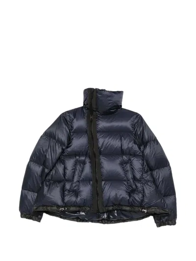 Sacai Quilted-finish High-neck Puffer Jacket In Blue