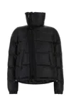 Sacai Oversized Black Puffer Jacket With Quilted Texture In Black