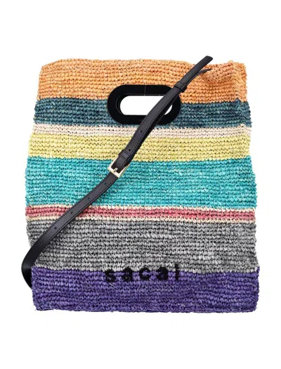 SACAI SACAI RAFFIA TOTE BAG
