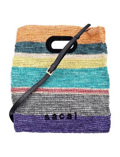 SACAI SACAI RAFFIA TOTE BAG
