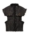 Sacai Raw-edged Vest In Black