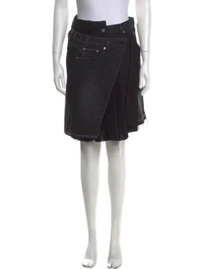 Pre-owned Sacai Raw-edge Trim Mini Skirt In Black