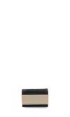 Sacai Rectangular Black Wallet With Gold-tone Accent In Brown
