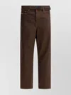 Sacai Relaxed Denim Trousers With Belt Loops And Zip Pocket In Brown
