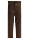 Sacai Relaxed Denim Trousers With Belt Loops And Zip Pocket In Brown
