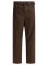 Sacai Relaxed Denim Trousers With Belt Loops And Zip Pocket In Brown