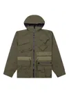 Sacai Reversible Hooded Jacket In Green