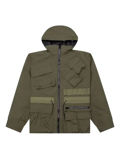 Sacai Reversible Hooded Jacket In Green
