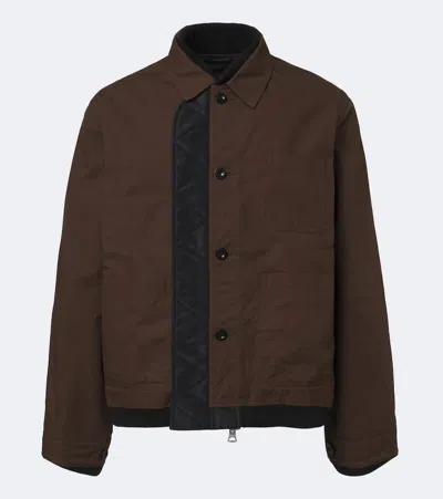 Sacai Reversible Nylon Bomber Jacket In Brown
