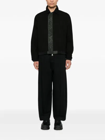 Sacai Reversible Zip-fastening Jacket In Black