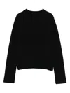 Sacai Ribbed-cuff Wool Sweater In Black