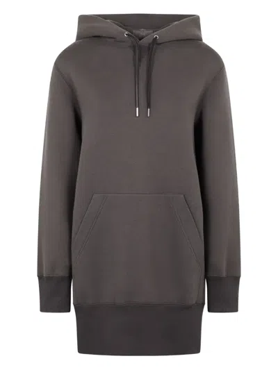 Sacai Ribbed-edge Hoodie In Gray