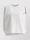 Sacai Cotton Jersey And Nylon Twill Tank Top Tops White In White