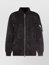 Sacai Ribbed High Collar Jacket With Side Pockets In Brown