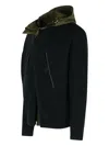 Sacai Ribbed-knit Hooded Jacket In Black