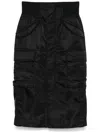 Sacai Ribbed-waistband Midi Skirt In Black