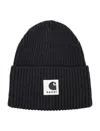 Sacai Ribbed Wool Beanie In Black