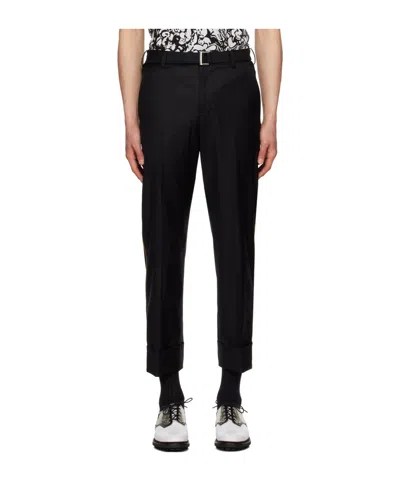 Sacai Rimmed Trousers And Casual Trousers In Black